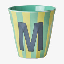rice Buchstabenbecher (250 ml) – M Stripes, Grün