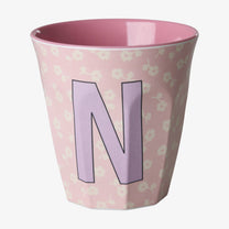 rice Buchstabenbecher (250 ml) – N Flowers, Hellrosa
