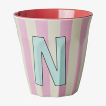 rice Buchstabenbecher (250 ml) – N Stripes, Hellrosa