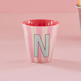 rice Buchstabenbecher (250 ml) – N Stripes, Hellrosa