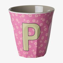 rice Buchstabenbecher (250 ml) – P Flowers, Pink