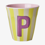rice Buchstabenbecher (250 ml) – P Stripes, Hellgelb