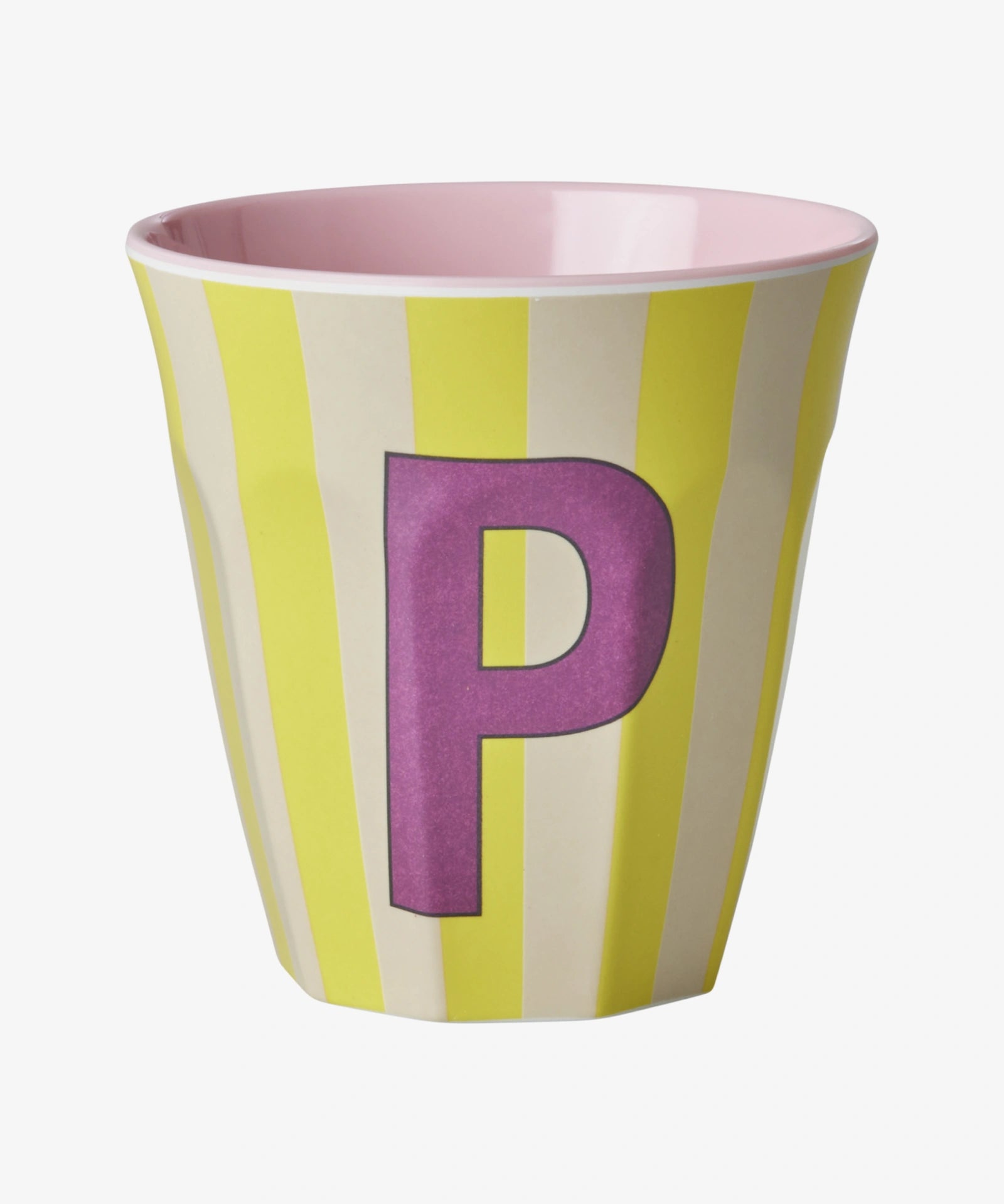 rice Buchstabenbecher (250 ml) – P Stripes, Hellgelb