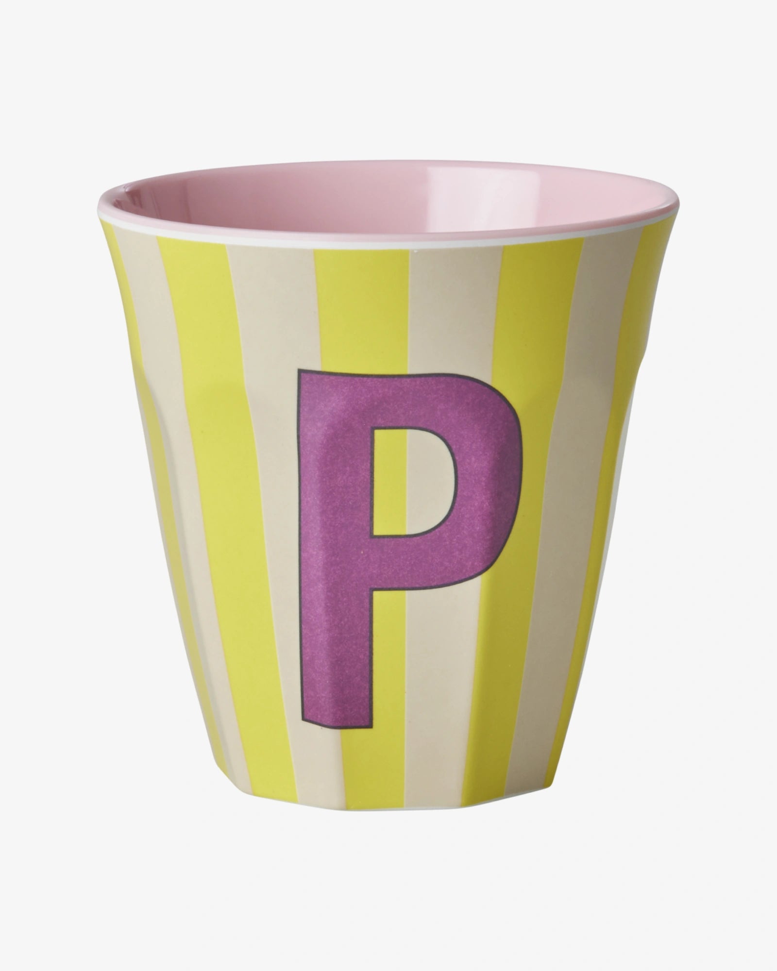 rice Buchstabenbecher (250 ml) – P Stripes, Hellgelb