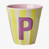 rice Buchstabenbecher (250 ml) – P Stripes, Hellgelb