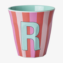 rice Buchstabenbecher (250 ml) – R Stripes, Pink
