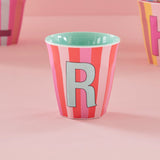 rice Buchstabenbecher (250 ml) – R Stripes, Pink