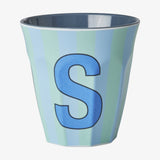 rice Buchstabenbecher (250 ml) – S Stripes, Blau