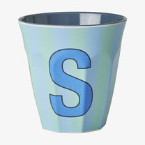 rice Buchstabenbecher (250 ml) – S Stripes, Blau