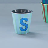rice Buchstabenbecher (250 ml) – S Stripes, Blau