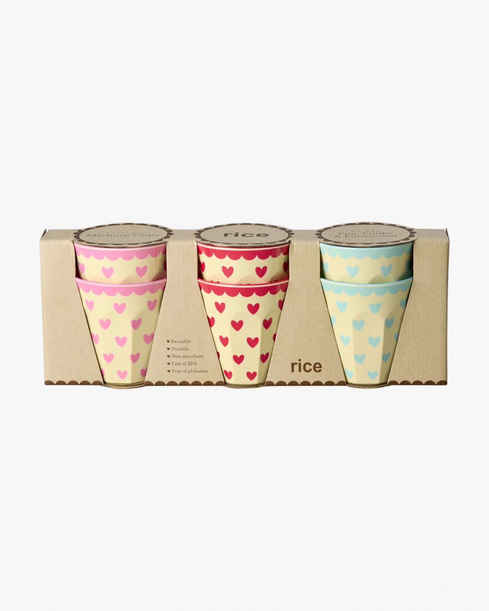 rice Melaminbecher 6er-Set (250 ml) – Favorite Hearts