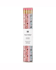 Rico Design - Bleistift-Set (4 Stück) • Sakura Kirschblüte - ROSA ECK
