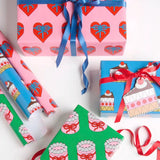Rico Design - EYE CANDY Geschenkpapier • Herz - Boxen - ROSA ECK