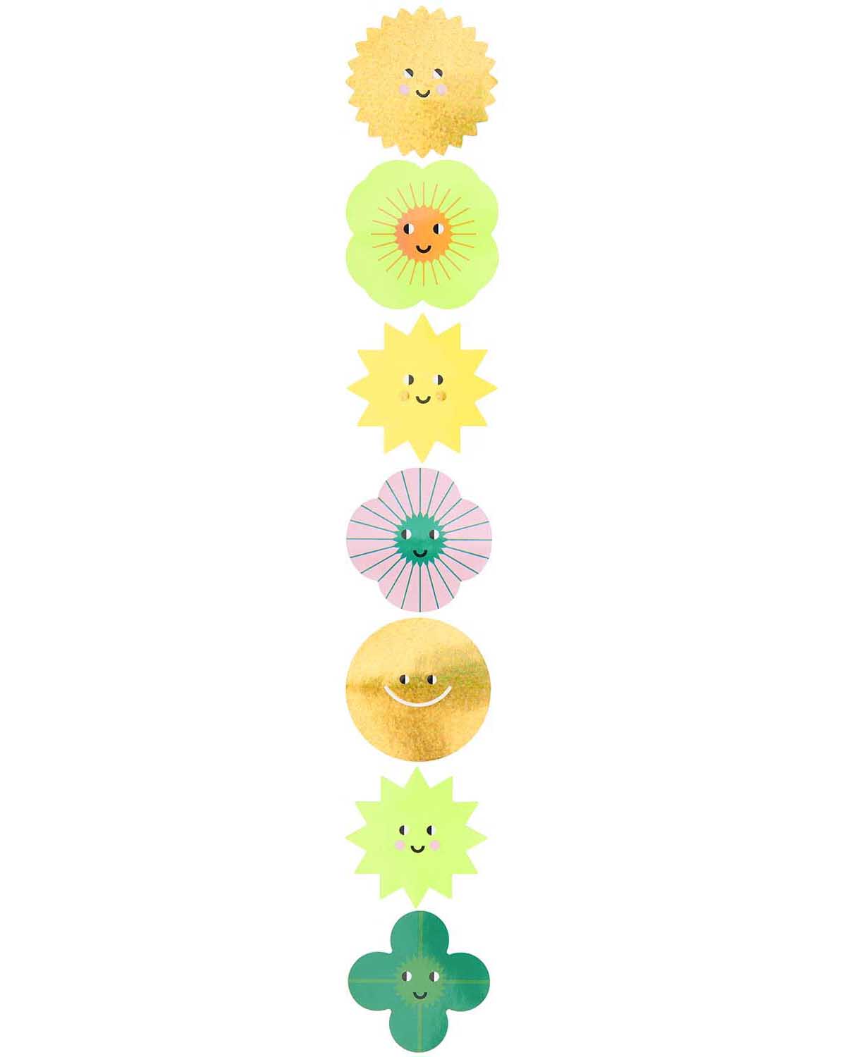 Rico Design - Happy Birthday Sticker | Sonnen / Kleeblätter - Sticker - ROSA ECK - , ,