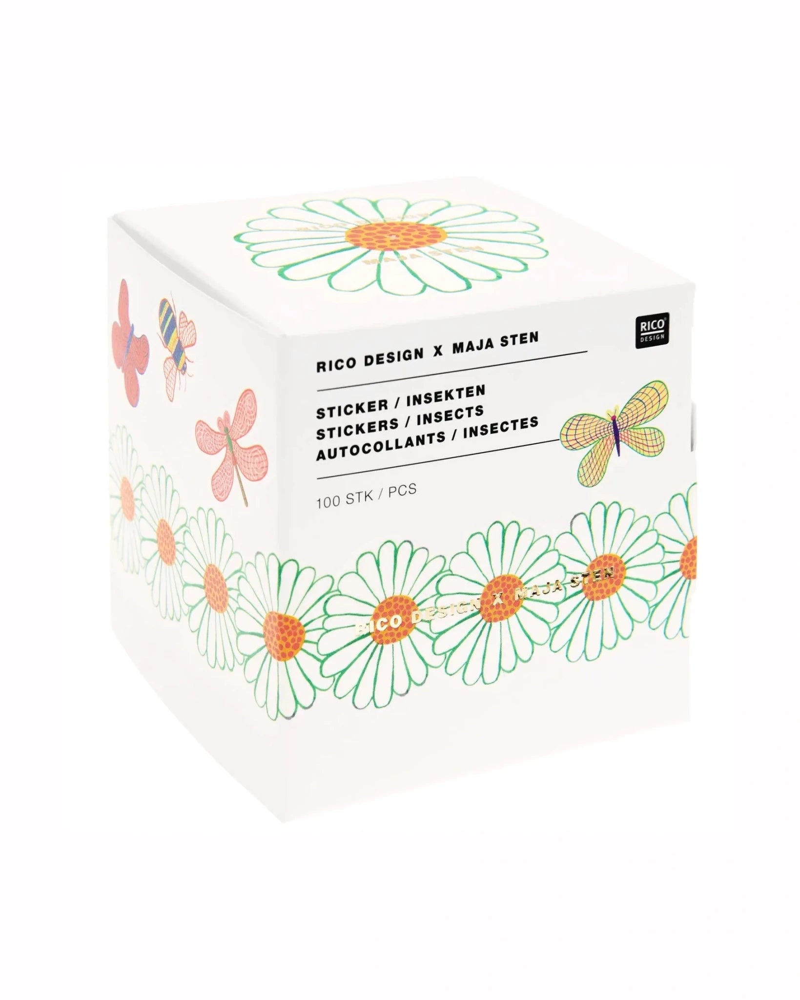 Rico Design - Midsommar Magic Sticker (100 Stück) • Insekten - ROSA ECK