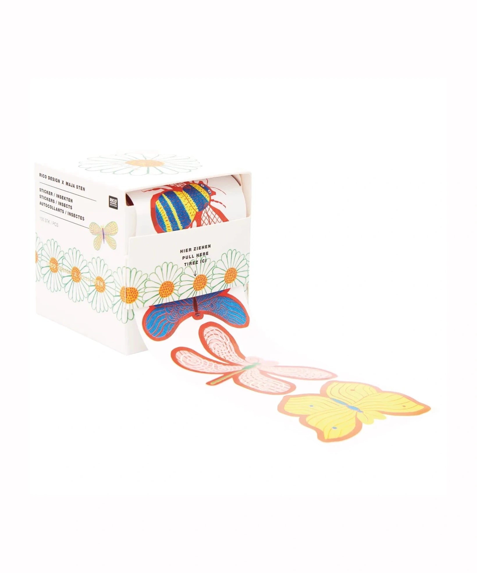 Rico Design - Midsommar Magic Sticker (100 Stück) • Insekten - ROSA ECK