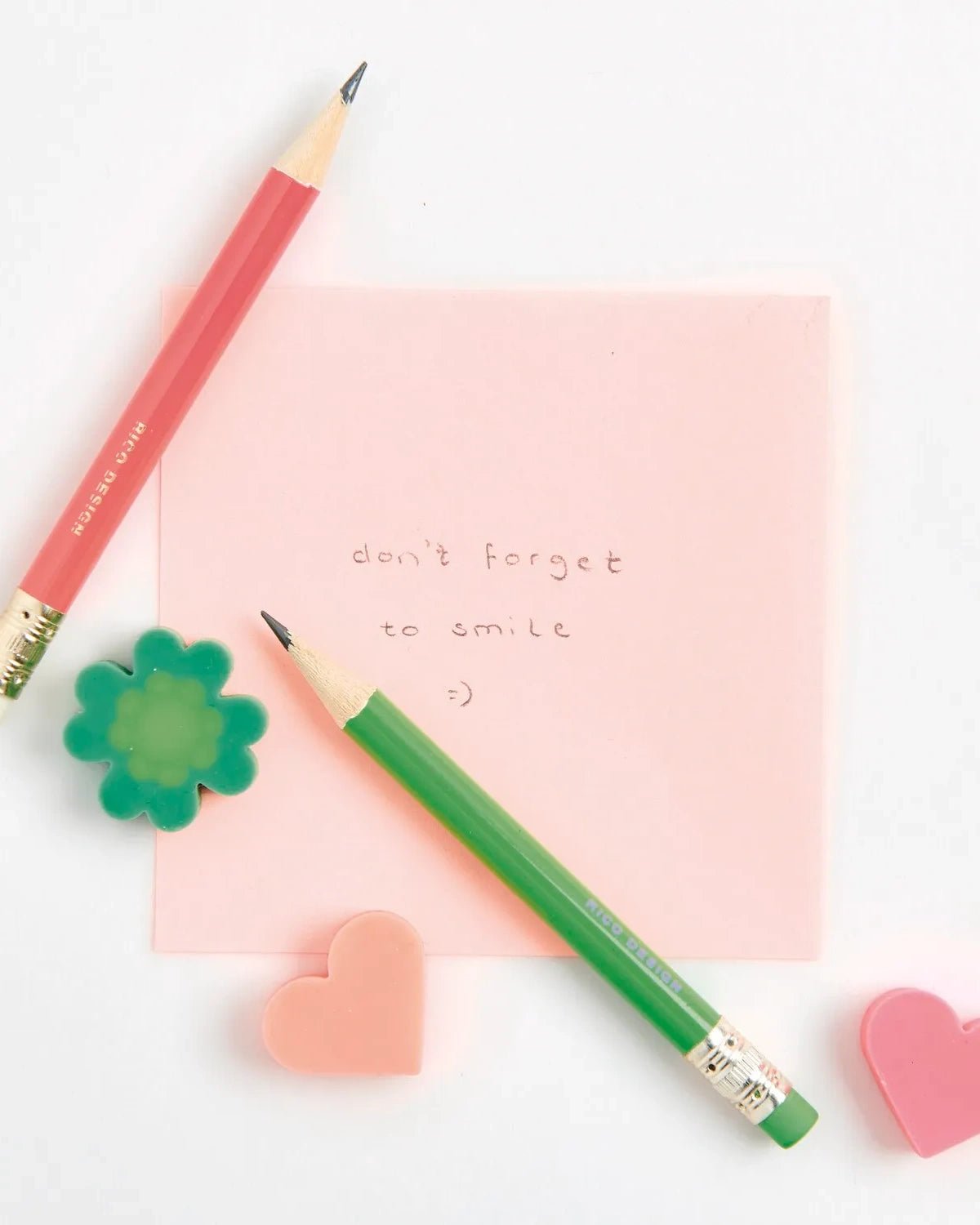 Rico Design - Mini-Radiergummi • Herz Neonrot - ROSA ECK