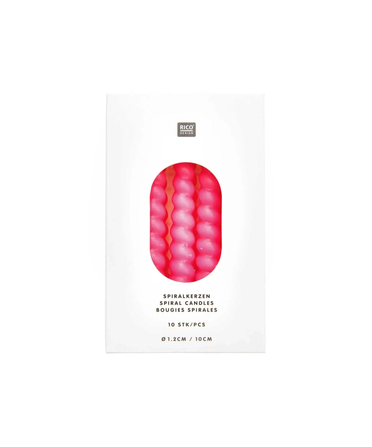 Rico Design - Mini - Spiralkerzen Set (10 Stück) • Neon Pink - Kerzen - ROSA ECK