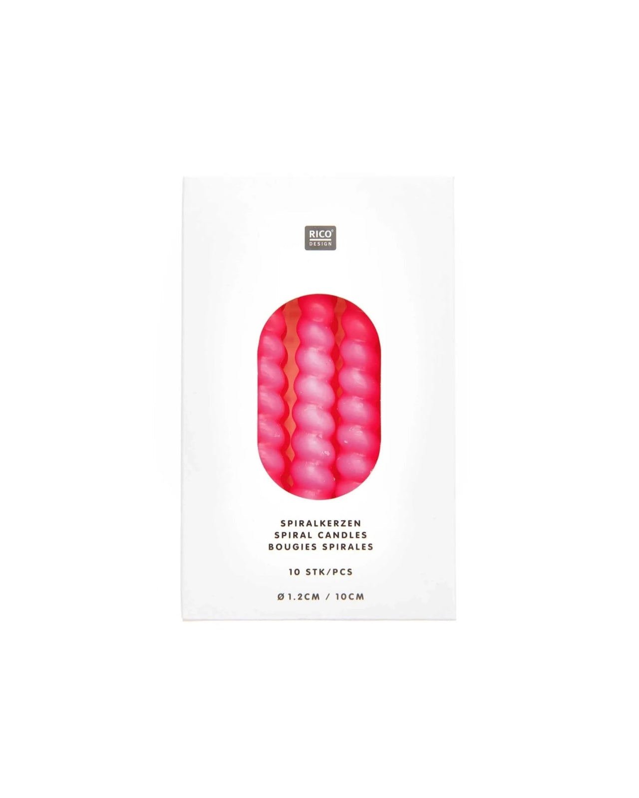 Rico Design - Mini - Spiralkerzen Set (10 Stück) • Neon Pink - Kerzen - ROSA ECK