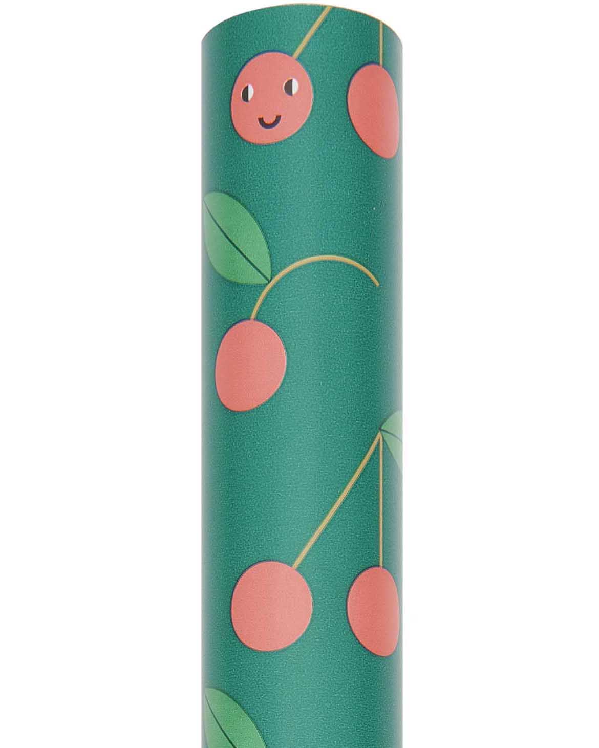 Rico Design - Paper Poetry Geschenkpapier | Kirschen - Geschenkpapier - ROSA ECK - Grün, ,