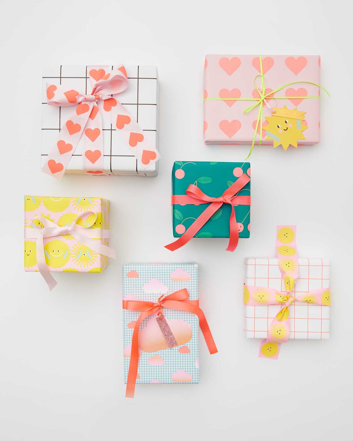 Rico Design - Paper Poetry Geschenkpapier | Kirschen - Geschenkpapier - ROSA ECK - Grün, ,