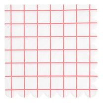 Rico Design - Servietten Raster Weiß/Neon Pink (20 Stück) - Serviette - ROSA ECK - , ,