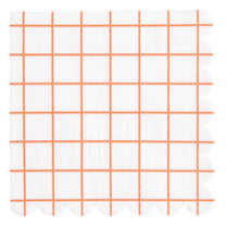 Rico Design - Servietten Raster, Weiß/Neon Rot (20 Stück) - Serviette - ROSA ECK - , ,