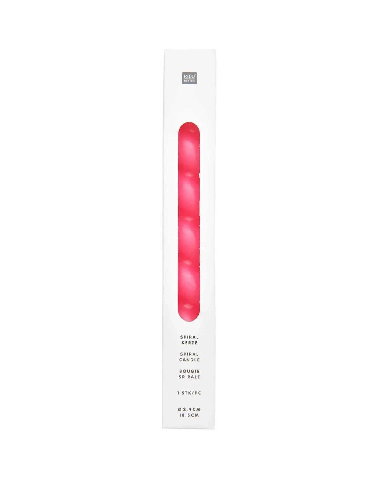 Rico Design - Spiralkerze (18,5 cm) • Neon Pink - ROSA ECK