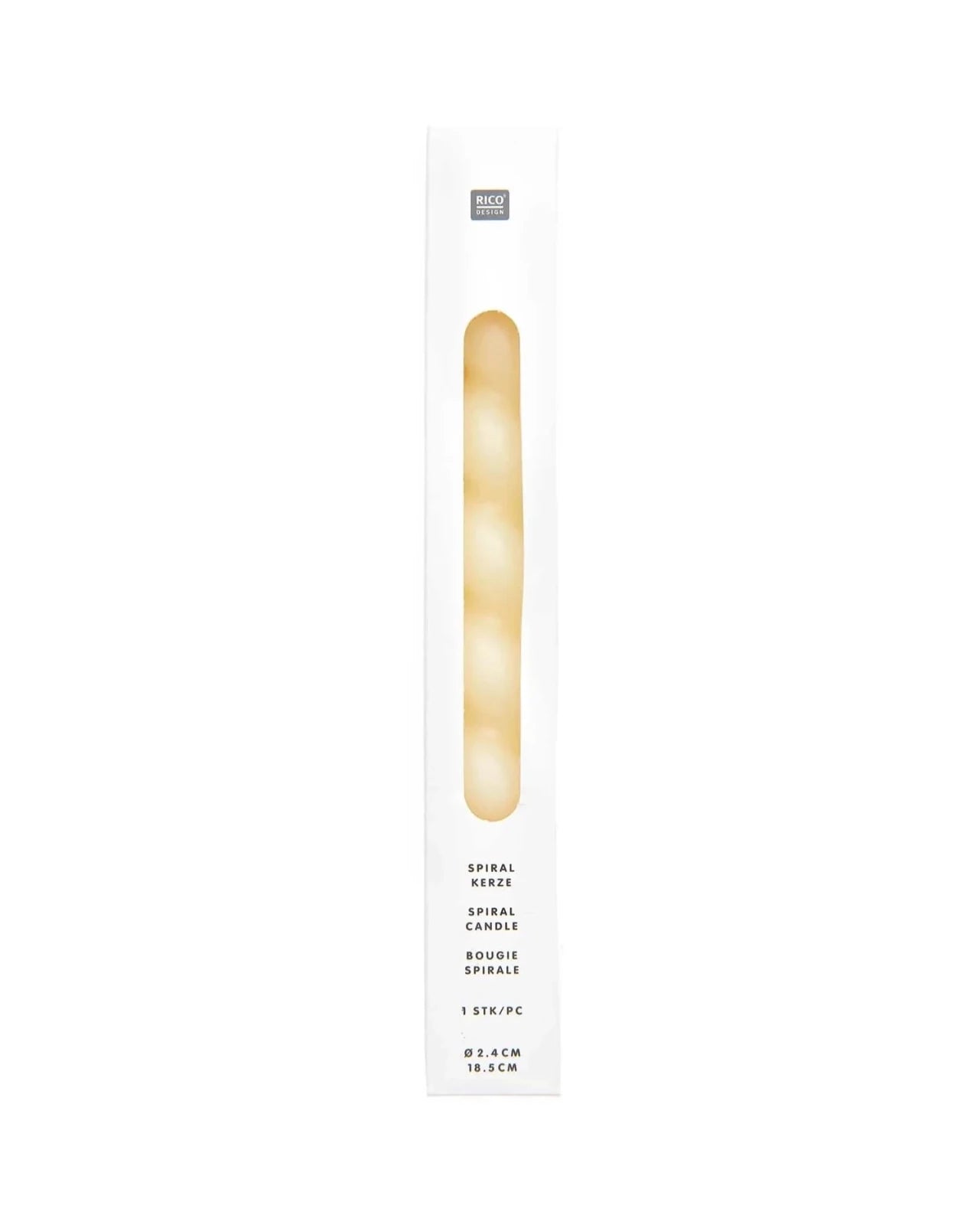 Rico Design - Spiralkerze (18,5 cm) • Off-White - ROSA ECK