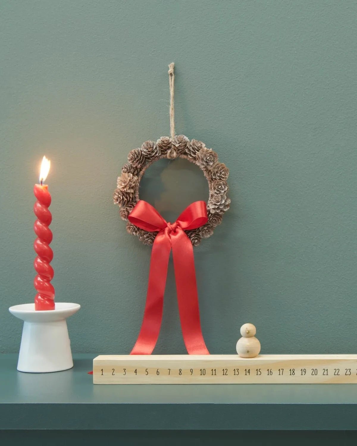 Rico Design - Spiralkerze (18,5 cm) • Rot - ROSA ECK