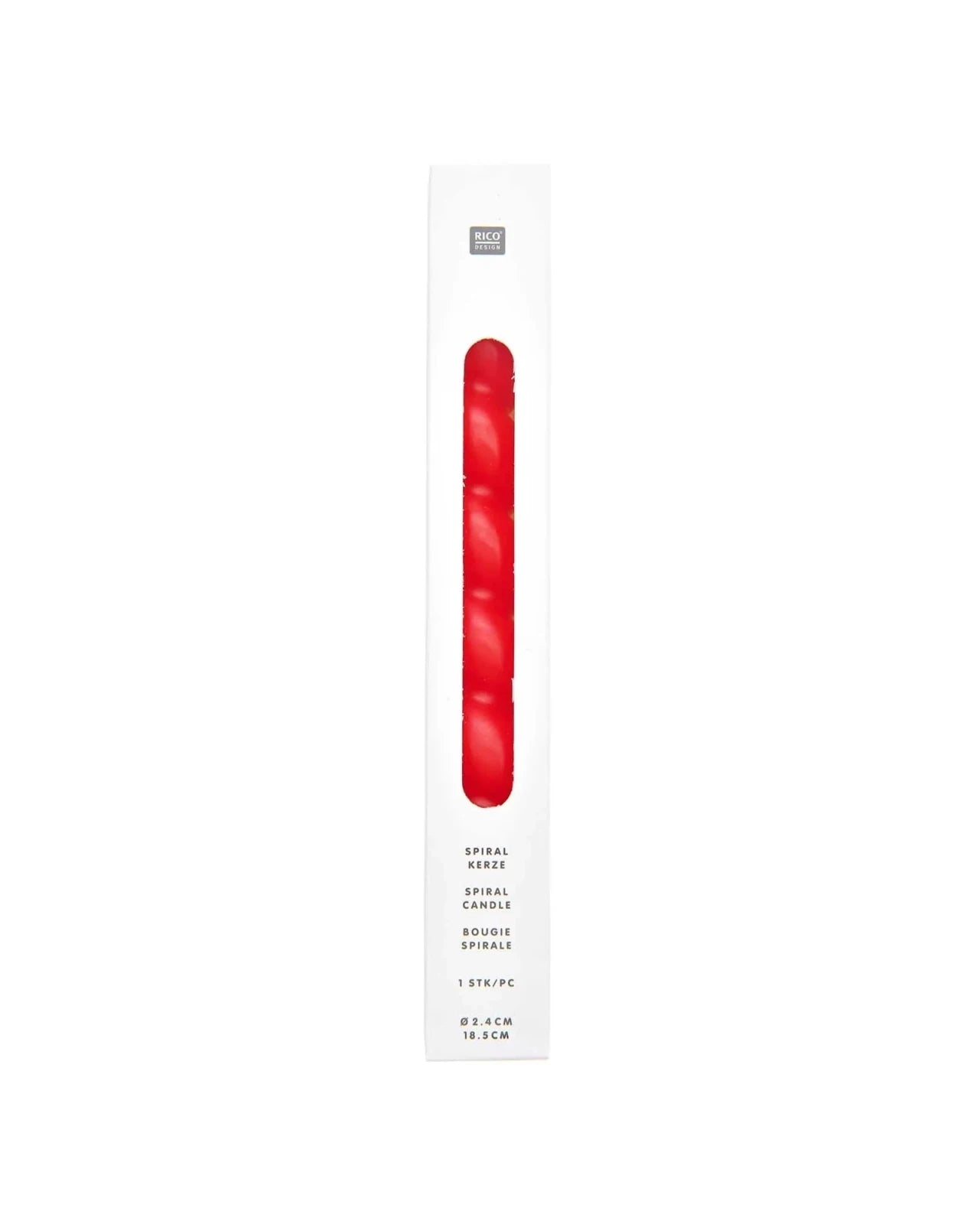 Rico Design - Spiralkerze (18,5 cm) • Rot - ROSA ECK