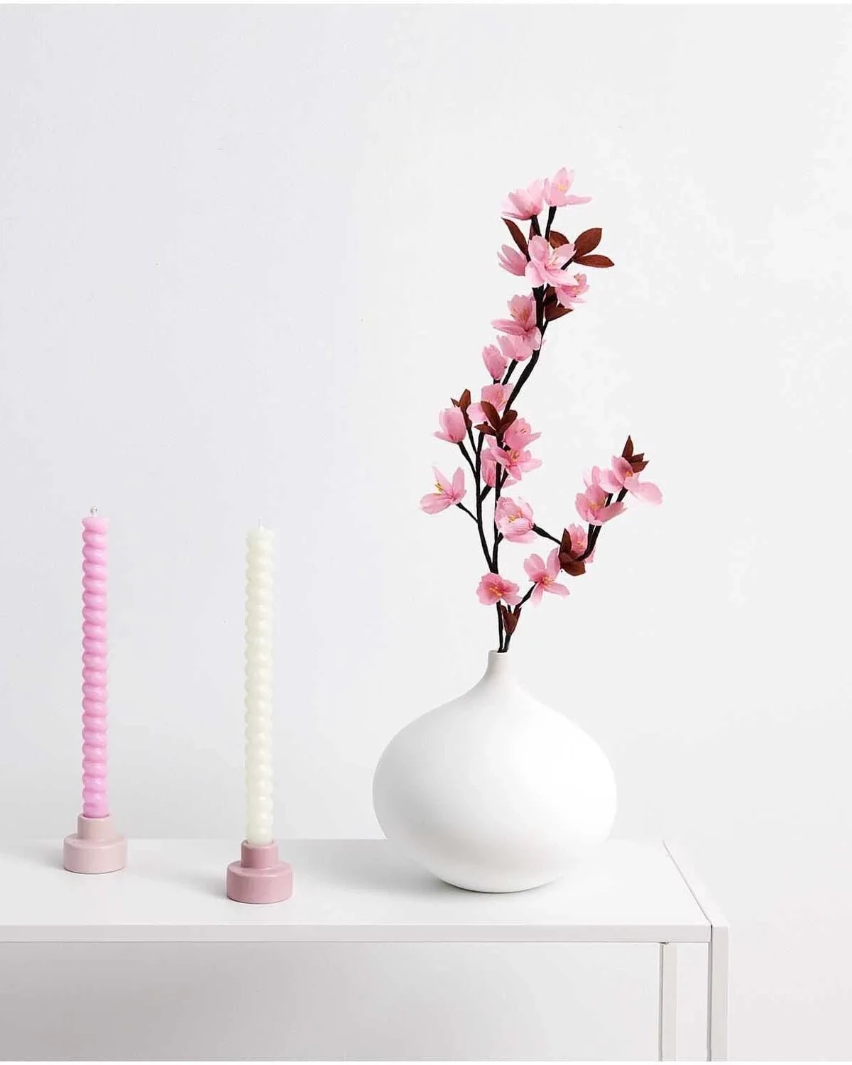 Rico Design - Spiralkerze (28 cm) • Cherry Blossom - ROSA ECK
