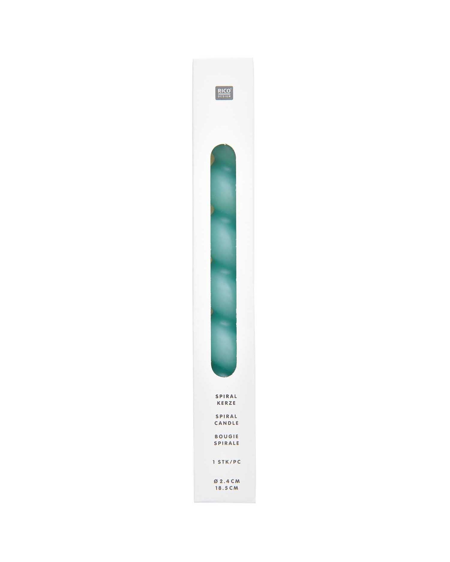 Rico Design - Spiralkerze | Aqua - Kerze - ROSA ECK - Blau, ,