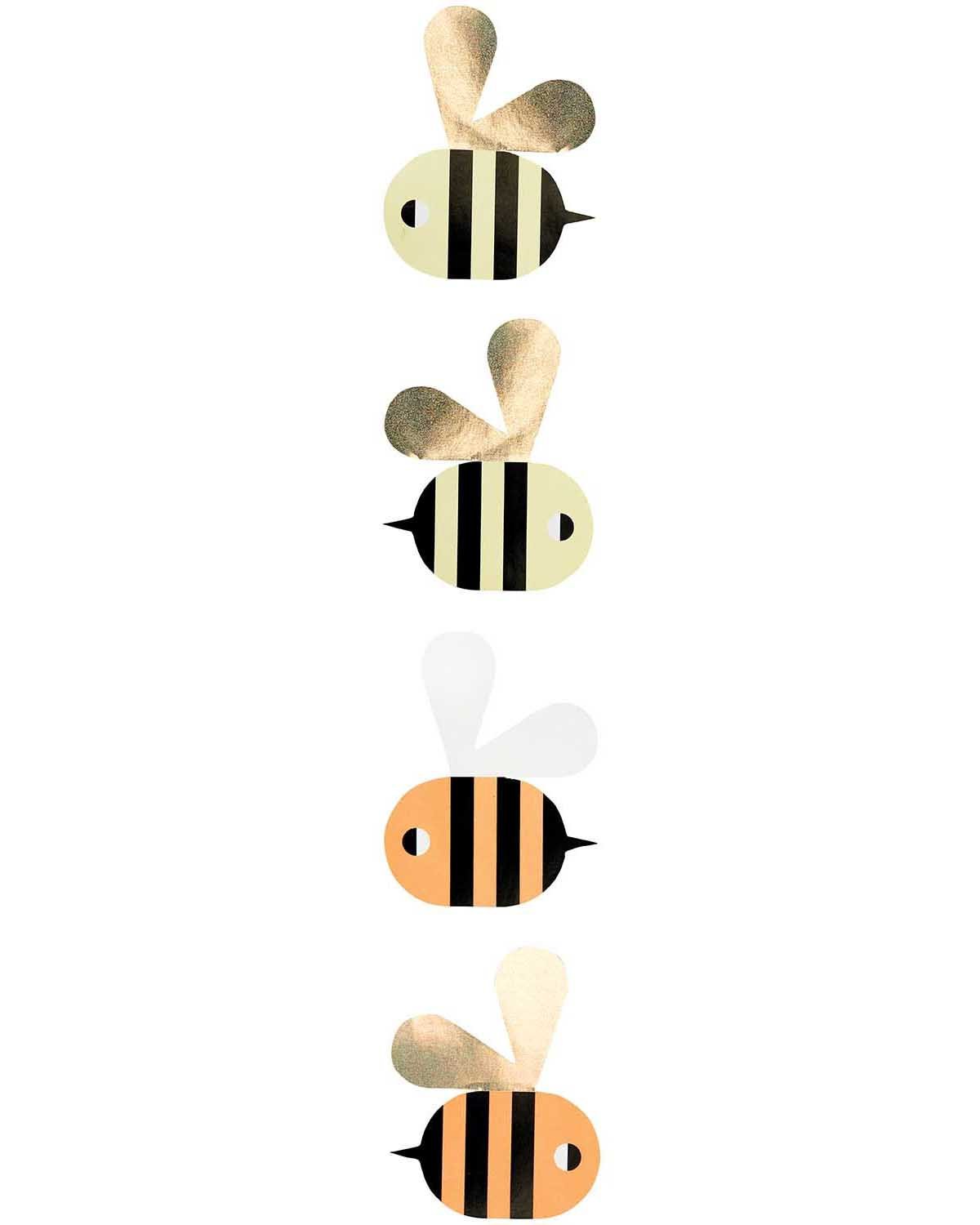 Rico Design - Sticker Bienen - Sticker - ROSA ECK - Gelb, ,