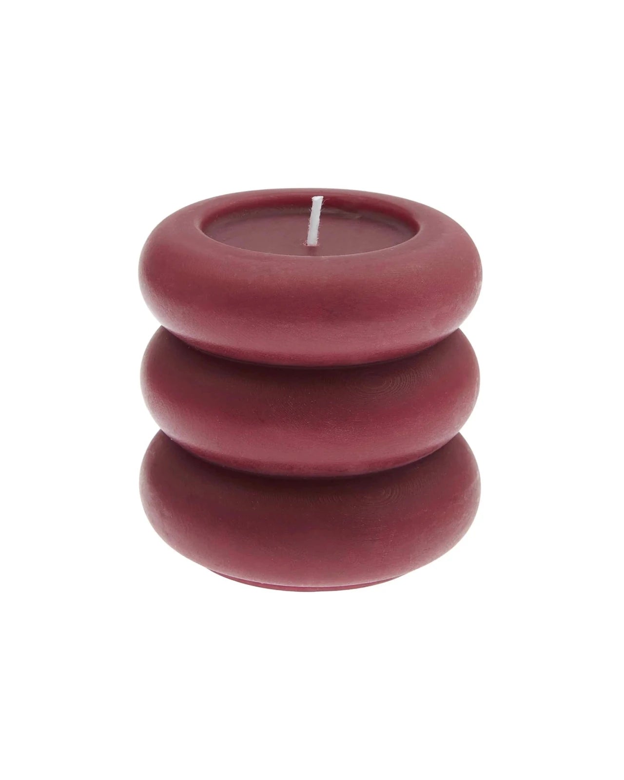 Rico Design - Stumpenkerze Ringe • Dunkelrot - Kerze - ROSA ECK