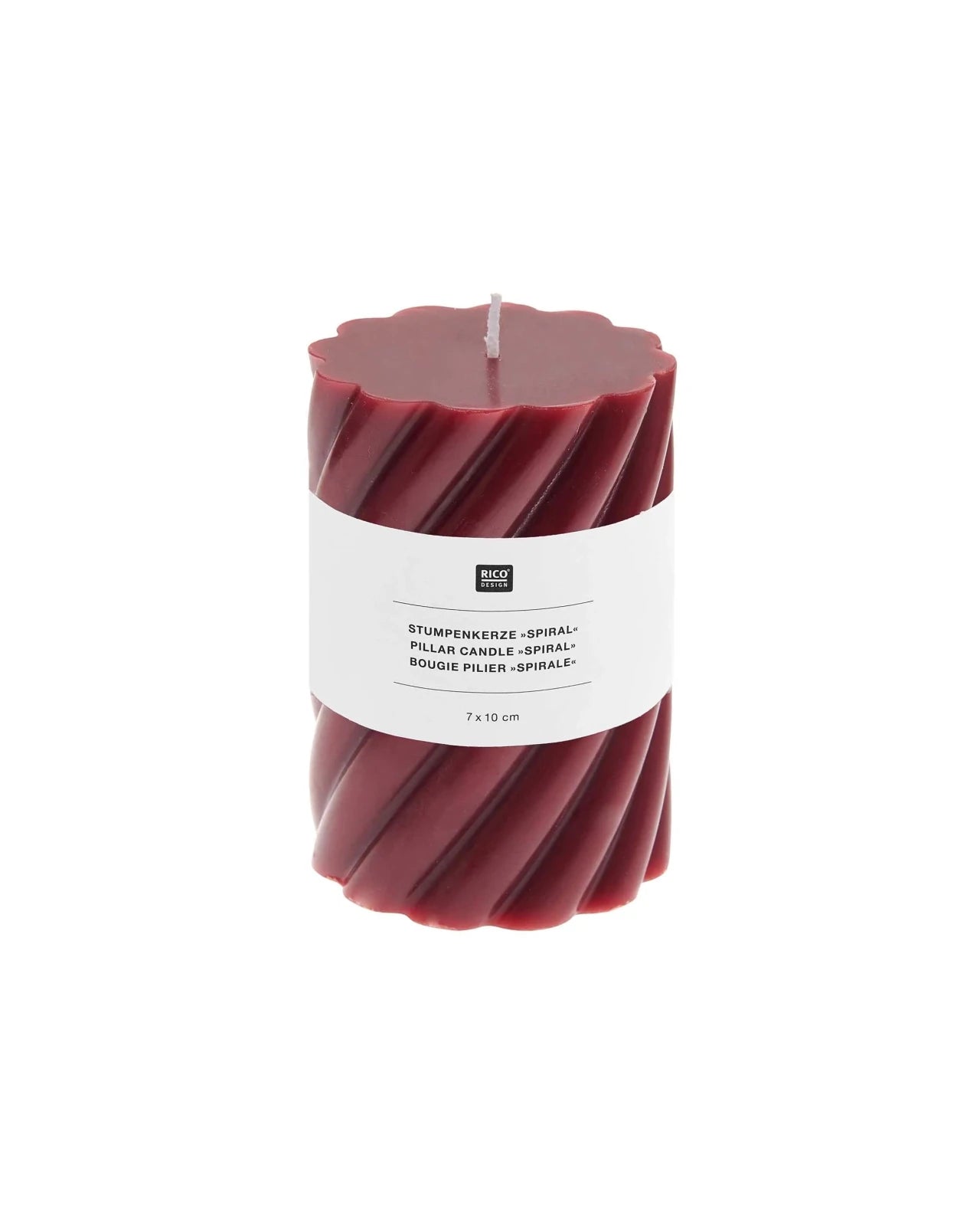 Rico Design - Stumpenkerze Spiral • Kastanie - Kerze - ROSA ECK