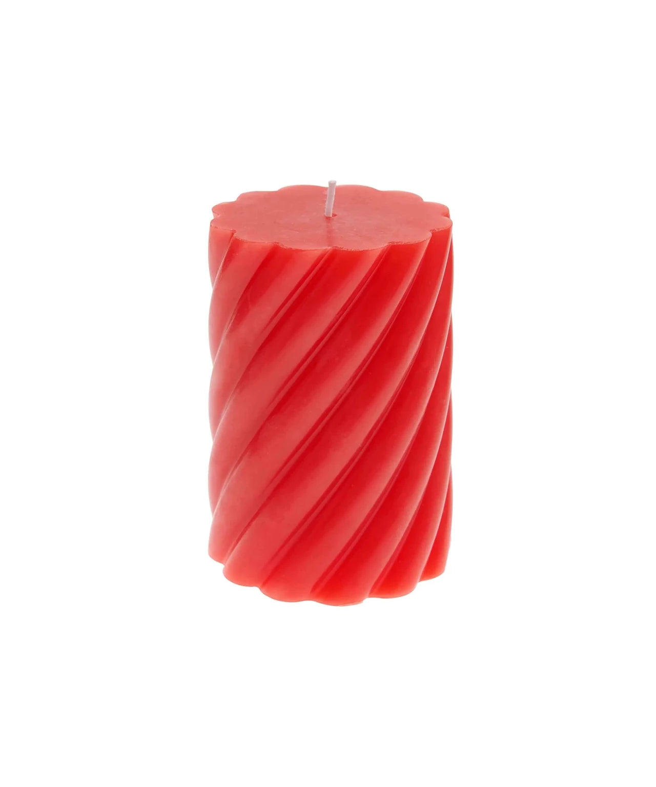 Rico Design - Stumpenkerze Spiral • Rot - Kerze - ROSA ECK