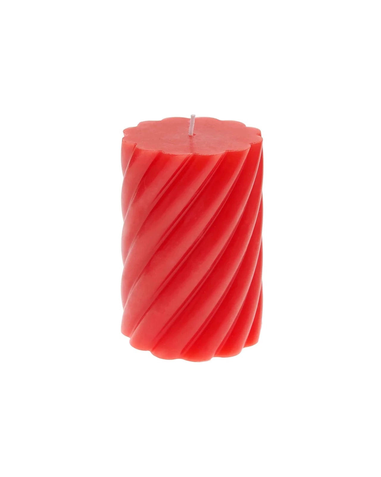 Rico Design - Stumpenkerze Spiral • Rot - Kerze - ROSA ECK