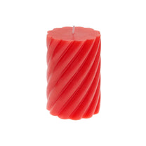 Rico Design - Stumpenkerze Spiral • Rot - Kerze - ROSA ECK