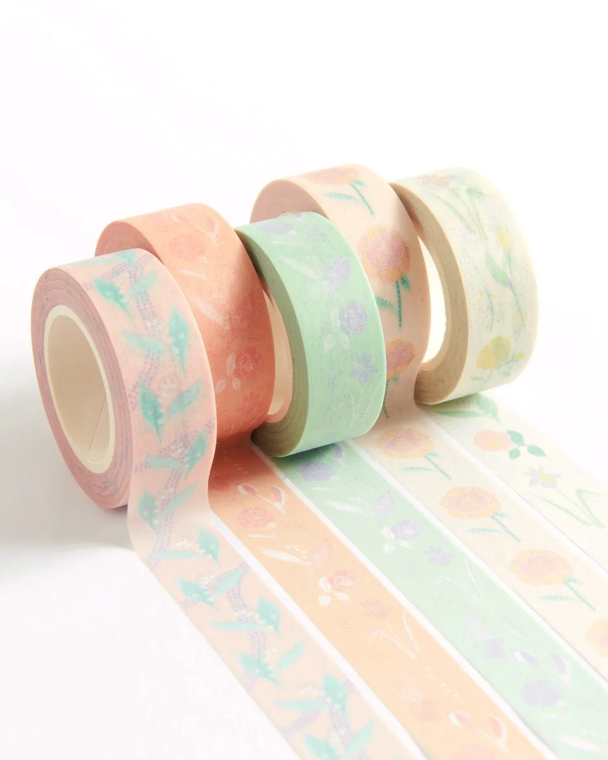 Rico Design - Washi Tape Set • Blumen Pastell - ROSA ECK