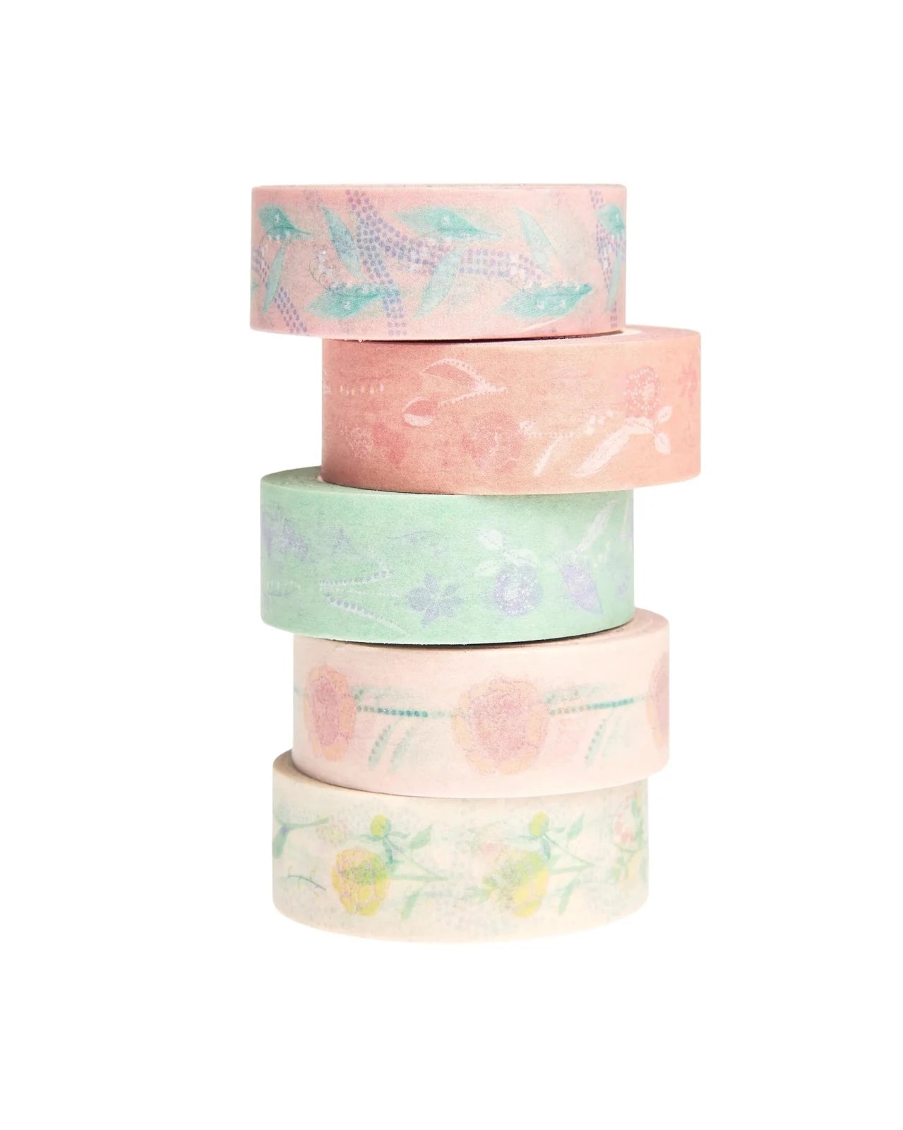 Rico Design - Washi Tape Set • Blumen Pastell - ROSA ECK