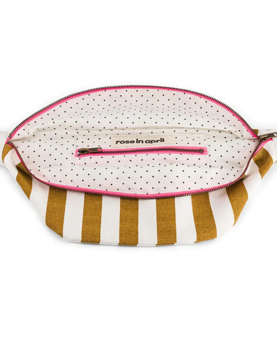 Rose in April - BANANA Bauchtasche • Stripes Ecru/Caramel - Bauchtasche - ROSA ECK Concept Store