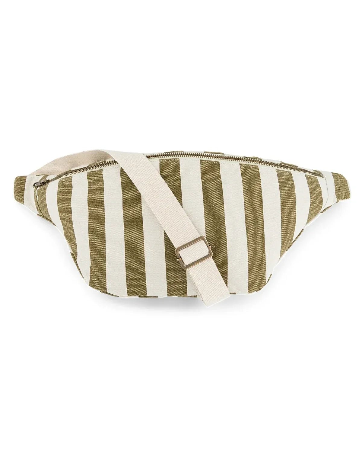 Rose in April - BANANA Bauchtasche • Stripes Olive / Greige - ROSA ECK