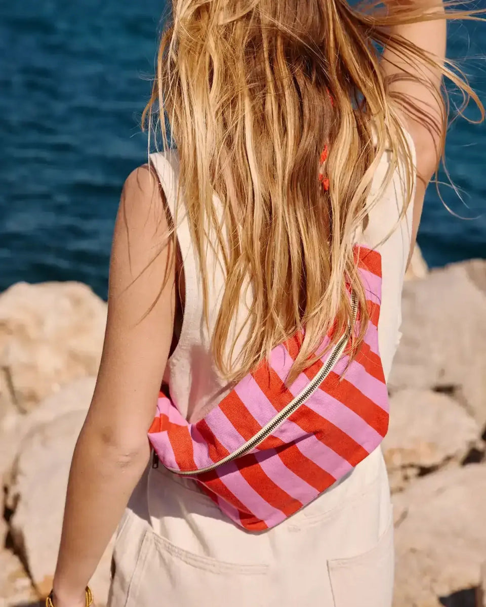 Rose in April - BANANA Bauchtasche • Stripes Orchid/Tomato - Bauchtasche - ROSA ECK Concept Store