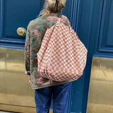 Rose in April - ELISA Einkaufstasche | Checks Strawerry/Caramel - Tasche - ROSA ECK - 