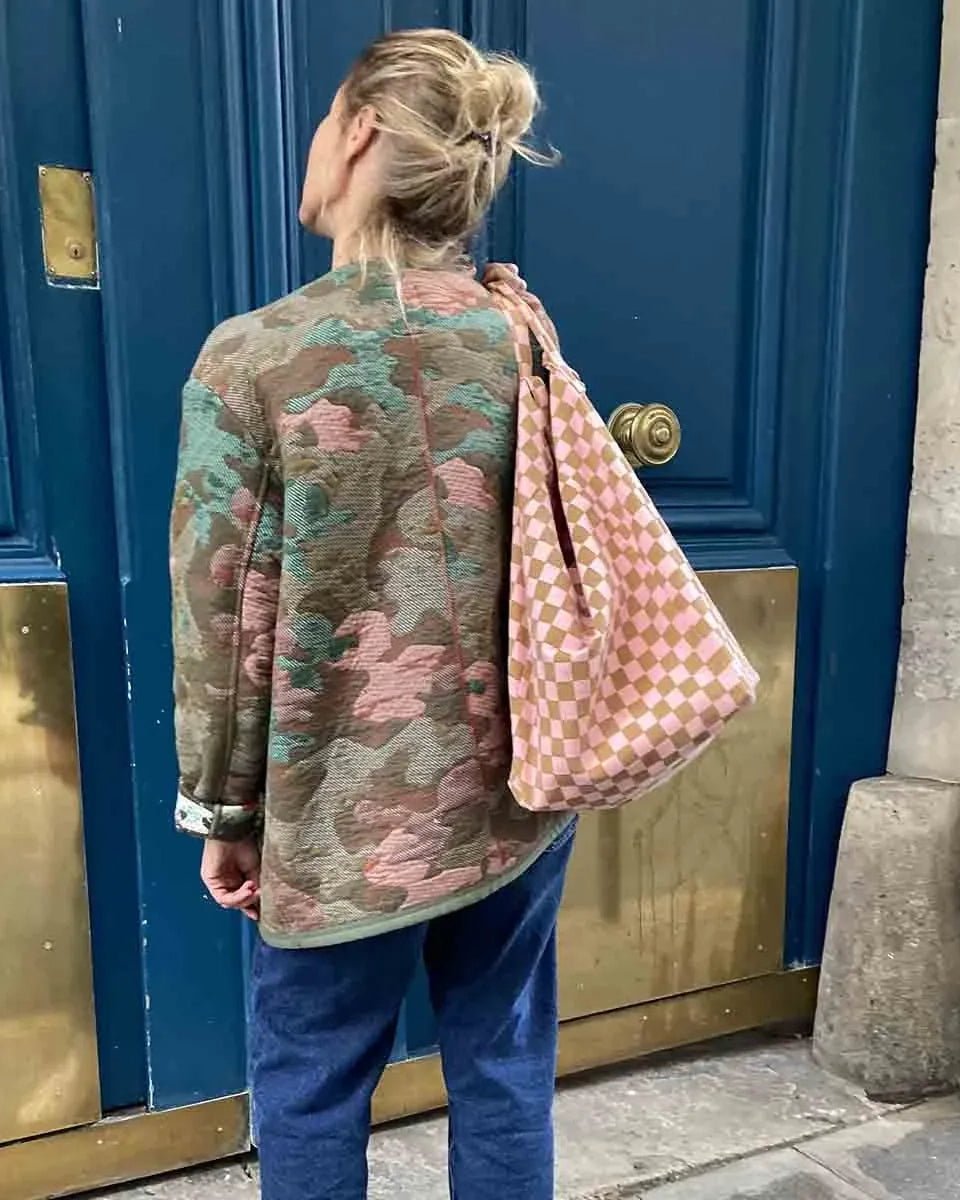 Rose in April - ELISA Einkaufstasche | Checks Strawerry/Caramel - Tasche - ROSA ECK - 