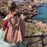 Rose in April - ELISA Einkaufstasche | Checks Strawerry/Caramel - Tasche - ROSA ECK - 
