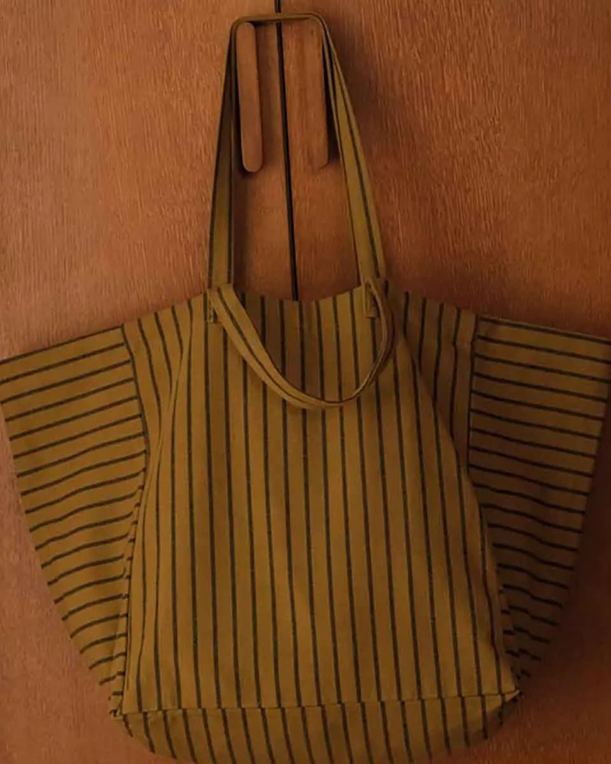 Rose in April - ELISA Einkaufstasche • Stripes Olive/Blue - Tasche - ROSA ECK