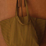 Rose in April - ELISA Einkaufstasche • Stripes Olive/Blue - Tasche - ROSA ECK