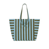 Rose in April - ELISA Einkaufstasche • Stripes Olive/Blue - Tasche - ROSA ECK
